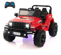 Maxmass 24V Kids Ride on Electric Car, 2-Seater Battery-powered Electric Vehicle with Remote Control, Lights, Music, Horn, Bluetooth, Radio, USB, Children Truck UTV Toy Car for 3+ Years Old (Red)