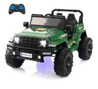 Maxmass 24V Kids Ride on Electric Car, 2-Seater Battery-powered Electric Vehicle with Remote Control, Lights, Music, Horn, Bluetooth, Radio, USB, Children Truck UTV Toy Car for 3+ Years Old (Green)