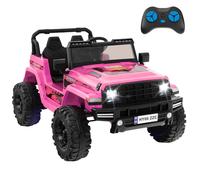 Maxmass 24V Kids Ride on Electric Car, 2-Seater Battery-powered Electric Vehicle with Remote Control, Lights, Music, Horn, Bluetooth, Radio, USB, Children Truck UTV Toy Car for 3+ Years Old (Pink)