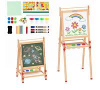 Maxmass 3-in-1 Kids Art Easel, Double-Sided Folding Wooden Easel
