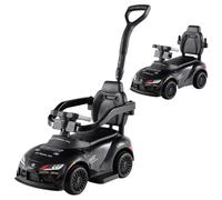 Maxmass 3 in 1 Kids Ride on Push Car, Licensed Toyota Sliding Car Toy with Removable Handle & Guardrails, Music, Toddler Foot to Floor Slider Baby Walking Car for 18-60 Months Old (Black)