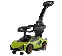 Maxmass 3-in-1 Ride on Push Car, Licensed Lamborghini Toddler Sliding Walker with Removable Guardrails, Music, Headlights and Underneath Storage, Kids Push Along Sit on Car for 18-60 Months (Green)