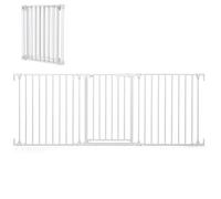 Maxmass 3 Panel Foldable Pet Gate, Pressure Baby Gate with One-hand Opening, 2-Way Door Swing, Freestanding Dog Stair Gates Pet Safety Fence for Doorway Hallway Stairway (White, 74.5-198cm)