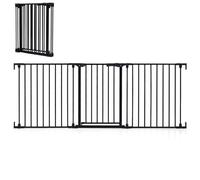 Maxmass 3 Panel Foldable Pet Gate, Pressure Baby Gate with One-hand Opening, 2-Way Door Swing, Freestanding Dog Stair Gates Pet Safety Fence for Doorway Hallway Stairway (Black, 74.5-198cm)