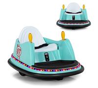 Maxmass 360-Degree Rotation Spin Bumper Car, 6V Battery Powered Kids Waltzer Car with Dual Joystick, Remote Control, Flashing Lights and Music, Electric Ride on Vehicle Toy Car for Boys Girls (Green)