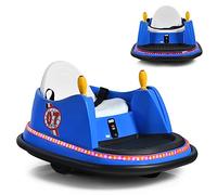 Maxmass 360-Degree Rotation Spin Bumper Car, 6V Battery Powered Kids Waltzer Car with Dual Joystick, Remote Control, Flashing Lights and Music, Electric Ride on Vehicle Toy Car for Boys Girls (Blue)