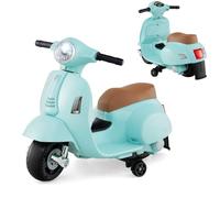 Maxmass 6V Electric Motorbike, Licensed Vespa Battery Powered Ride on Motorcycle with Training Wheels, LED Headlight, Horn, Children Ride on Toy Car Electric Vehicle for 18-36 Months Old (Green)