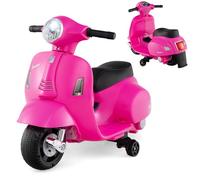 Maxmass 6V Electric Motorbike, Licensed Vespa Battery Powered Ride on Motorcycle with Training Wheels, LED Headlight, Horn, Children Ride on Toy Car Electric Vehicle for 18-36 Months Old (Pink)
