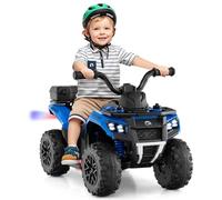 Maxmass 6V Kids Electric Quad Bike, Battery Powered Ride on ATV Car with Spray Function, Horn, Music, LED Lights, Storage Basket, Children Electric Vehicle Toy Cars for 18+ Months Old (Blue)