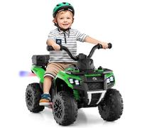 Maxmass 6V Kids Electric Quad Bike, Battery Powered Ride on ATV Car with Spray Function, Horn, Music, LED Lights, Storage Basket, Children Electric Vehicle Toy Cars for 18+ Months Old (Green)