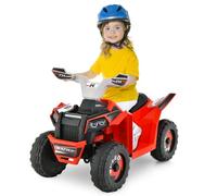 Maxmass 6V Kids Ride on ATV, Children Electric Quad Bike with Forward/Reverse Switch, Foot Pedal, Ergonomic Curved Seat and 4 Large Wheels, Battery Powered Electric Toy Car for Boys Girls (Red)