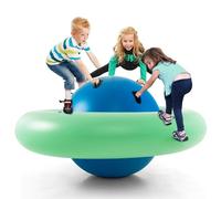 Maxmass 88" Inflatable Dome Rocker Bouncer, Giant Inflatable Rocking Ball with 6 Handles, Indoor Outdoor Blow Up Bouncer Ball Seesaw Toy for 5+Years Old Boys Girls, Max Weight 113kg (Blue + Green)