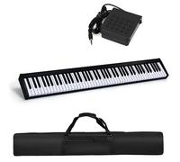 Maxmass 88-Key Electronic Keyboard, Portable Digital Piano with Bluetooth Function, MIDI Interface, Sustain Pedal & Carrying Bag, Musical Instrument Piano for Kids, Adults (Regular Black)
