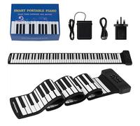 Maxmass 88 Keys Roll up Piano, Portable Piano Keyboard with Wireless Connection, MIDI Function, Sustain Pedal, Rechargeable Foldable Digital Electric Pianos for Beginners