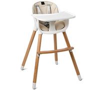 Maxmass Adjustable Baby High Chair, Toddler Dining Seats with 5-Point Safety Belt, Removable Tray, PU Cushion and Beech Feet, Booster Seats for 6 Months to 3 Years