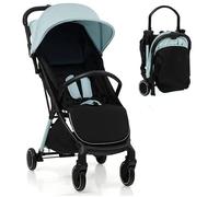 Maxmass Baby Stroller, One Hand Folding Toddler Pushchair with 5-Point Safety Belt, Seat Cover, Backrest, Footrest, Infant Travel Pram Baby Trolley Lightweight Buggy for 0-36 Months Old (Blue)