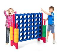 Maxmass Giant 4 in A Row, Jumbo 4-to-Score Game with 42 Rings & Quick-Release Slider, Outdoor Garden Game Set for Kids Adults (Navy + Red)
