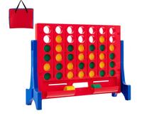 Maxmass Giant Connect 4 Game, Wall Mounted Jumbo Four in 4 a Row with 42 Jumbo Rings, Storage Bag, Garden 4 to Score Game Outdoor Indoor Tabletop Family Games for Adults Kids (Red)