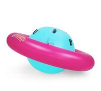 Maxmass Giant Inflatable Dome Rocker Bouncer, 227 x 227 x 117 cm Kids Blow Up Seesaw Rocking Ball with 6 Handles, Children Seesaw Toy for Indoor Outdoor (Pink + Green)