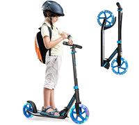 Maxmass Kick Scooter, 2 Wheels Folding Kids Scooters with Adjustable Handlebar, Sport Scooter for 10 Years+ (Blue)