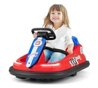 Maxmass Kids Bumper Car, 360-Degree Rotation Spin Waltzer Car with LED Display, Music, Horn, USB/AUX/TF, EVA Bumper and Safety Belt, 6V Battery Powered Children Electronic Car for Boys Girls (Red)