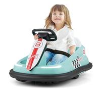 Maxmass Kids Bumper Car, 360-Degree Rotation Spin Waltzer Car with LED Display, Music, Horn, USB/AUX/TF, EVA Bumper and Safety Belt, 6V Battery Powered Children Electronic Car for Boys Girls (Green)
