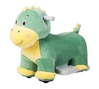 Maxmass Kids Plush Ride on Car, 6V Battery Powered Toy Car with Anti-slip Handlebars, Music Function and Washable Cover, Children Electric Animal Sit on Car for Boys Girls (Dinosaur)