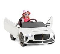 Maxmass Kids Ride on Car, 12V Licensed Bentley Battery Powered Toy Car with Remote Control, Music, Horn, USB/AUX Ports, LED Lights, Spring Suspension Electronic Vehicle for 37-96 Months Old (White)