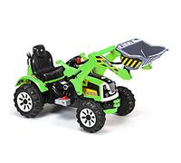 Maxmass Kids Ride on Excavator, 12V Battery Powered Electric Vehicle with Adjustable Arm & Bucket, Horn, 2 Speeds, Safety Belt, Toddler Construction Toy Car for 3-8 Years Old (Green)