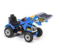 Maxmass Kids Ride on Excavator, 12V Battery Powered Electric Vehicle with Adjustable Arm & Bucket, Horn, 2 Speeds, Safety Belt, Toddler Construction Toy Car for 3-8 Years Old (Blue)