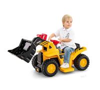 Maxmass Kids Ride on Excavator, 6V Battery Powered Construction Truck with Foldable Basketball Hoop & 3 Balls, Sound Effects, Flexible Arm & Bucket, Toddler Toy Car for 2+ Years Old (Bulldozer)