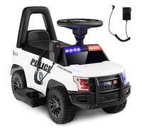 Maxmass Kids Ride on Police Car, 6V Battery Powered Electric Vehicle with Side Megaphone, Horn, USB/TF, Warning Light, Siren Sound and Underseat Storage, Children Toy Car for 18-60 Months (White)
