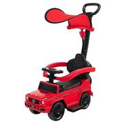 Maxmass Kids Ride on Push Car, Licensed Mercedes Benz 3-in-1 Toddler Push Along Toy Car with Adjustable Canopy, Detachable Handle & Guardrail, Foot to Floor Sliding Walker for 1-3 Years (Red)