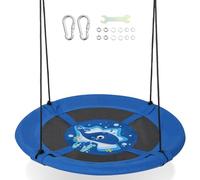 Maxmass Kids Saucer Swing, Children Nest Swing with Adjustable Ropes & Cute Pattern, Toddler Hanging Swing Seat for Garden Patio Backyard(Whale Pattern)