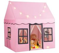 Maxmass Large Kids Play Tent, Toddler Playhouse with Star Lights, Non-slip Mat and Windows, Children Princess Castle Fairy Tents Play House for 3-10 Years Boys Girls (Pink)