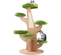 Maxmass Multi-level Cat Tree, Wooden Kitten Tower with Top Perch, Scratching Board, Cozy Bed and Thick Padded Platforms, 8-Layer Kitty Activity Centre for Indoor Cats