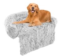 Maxmass Pet Sofa Bed, Plush Dog Couch Mat with Removable Cover and Double Anti-Slip Design, Washable Puppy Mattress for Small Medium Large Dogs Cats (L, Grey)