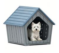 Maxmass Plastic Pet House, Waterproof Dog House with Air Vents, Sloping Roof, Weather-Resistant Pet Shelter Dog Kennel Pets Cage for Small Medium Cats Rabbits Puppies, 59.5x57x58cm