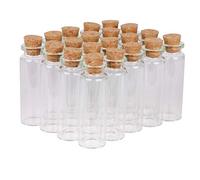 MaxMau 24 Sets 15ml Small Mini Glass Bottles with Cork Stoppers Tiny Vials for Wedding Favors Art Crafts DIY Decoration