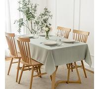 maxmill Checkered Tablecloth Stain Resistant Waterproof, Wrinkle Resistant Washable Heavy Weight Kitchen Table Cloth Gingham for Dining Room and Outdoor Use, Rectangle 60 x 120 Inch Sage White