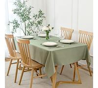 maxmill Faux Linen Textured Rectangle Tablecloth Water Resistant Wrinkle Free Spill-Proof, Soft Table Cloth for Dining Room Decoration, Banquet Parties Event Holiday Dinner, 60 x 84 Inch Sage Green
