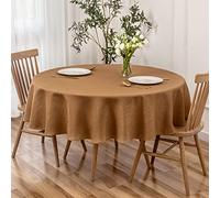 maxmill Harvest Round Swirl Design Table Cloth Waterproof Wrinkle Free Heavy Weight Soft Tablecloth for Fall Thanksgiving Dinning Circular Table Cover Decoration Round 70 Inch, Fall Leaf