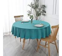 maxmill Jacquard Round Table Cloth Swirl Design Waterproof Antiwrinkle Spillproof Heavy Weight Soft Tablecloths for Circular Table Cover and Kitchen Dinning Tabletop Round 70 Inch Teal