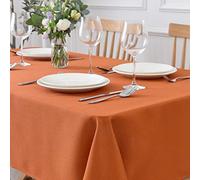 maxmill Jacquard Square Tablecloth Stain Resistant Waterproof Wrinkle Resistant Washable Soft Table Cloth, Decorative Fabric Table Cover for Dining Room, Indoor and Outdoor Use, 52 x 52 Inch, Rust