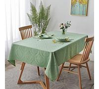 maxmill Jacquard Table Cloth Damask Pattern Spillproof Wrinkle Resistant Heavy Weight Soft Tablecloth for Kitchen Dinning Tabletop Outdoor Picnic Rectangle 52 x 70 Inch Sage Green