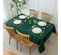 maxmill Jacquard Table Cloth Swirl Pattern Spillproof Wrinkle Resistant Water Proof Heavy Weight Soft Tablecloth for Kitchen Dinning Tabletop, Christmas Parties, Rectangle 60 x 104 Inch, Hunter Green