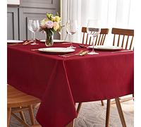 maxmill Jacquard Table Cloth Waving Pattern Water Proof Wrinkle Free Heavy Weight Soft Tablecloth Decorative Fabric Table Cover for Outdoor and Indoor Use Rectangular 60 x 104 Inch Red