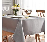 maxmill Jacquard Table Cloth Waving Pattern Water Proof Wrinkle Free Heavy Weight Soft Tablecloth Decorative Fabric Table Cover for Outdoor and Indoor Use Rectangular 60 x 104 Inch Light Grey