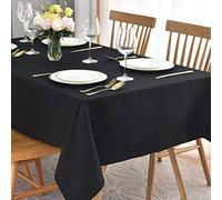 maxmill Jacquard Tablecloth Swirl Design Spillproof Wrinkle Free Heavy Weight Soft Table Cloth Decorative Fabric Table Cover for Outdoor and Indoor Use Oblong 60 x 120 Inch Black