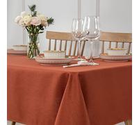 maxmill Linen Looking Square Tablecloth Waterproof Spillproof Wrinkle Resistant Soft Fall Table Cloth for Harvest Thanksgiving Dinner, Halloween Party Washable Polyester Fabric, 60 x 60 Inch, Rust